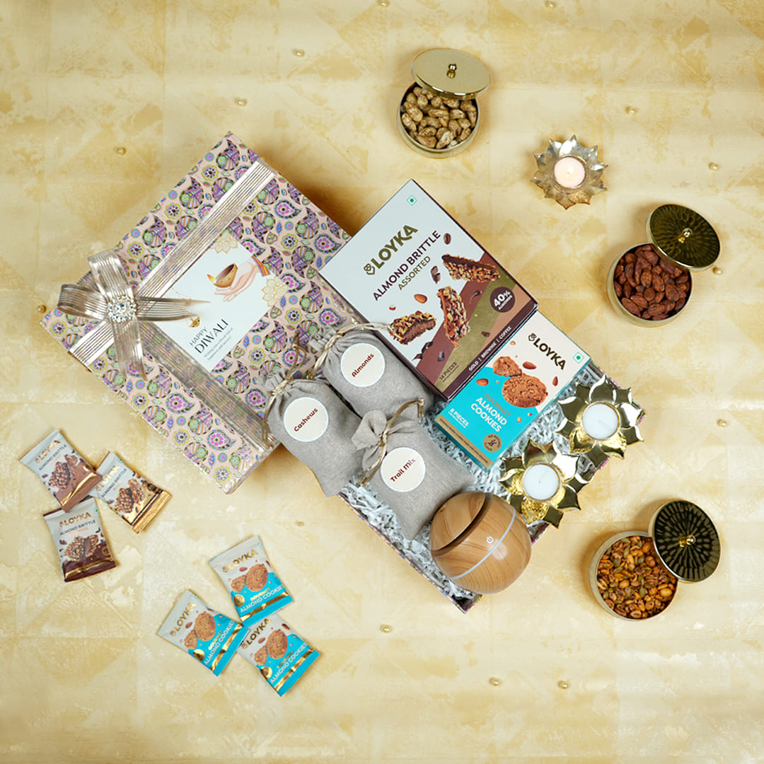 Premium Electronics & Gourmet Diwali Gifts - Wooden Humidifier Set